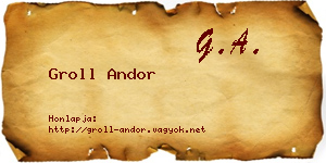 Groll Andor névjegykártya